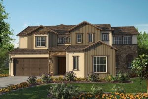 Tim Lewis Communities, Crowne Point, in Rocklin, Ca. offers it's luxurious Starling model in the Wine Country elevation, featuring a wine room