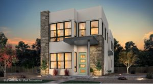 The Garden Homes at Sutter Park show off their international style, facing the garden paseos and welcoming tranquil strolls