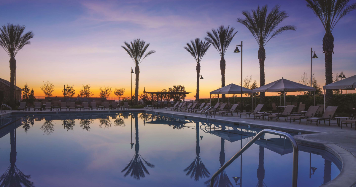 The ranch house resort-style pool at Summit at Whitney Ranch located in Rocklin, California.