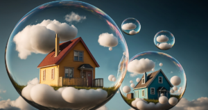 Homes in a housing bubble