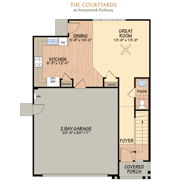 Illustrated floorplan of Plan 1 first floor
