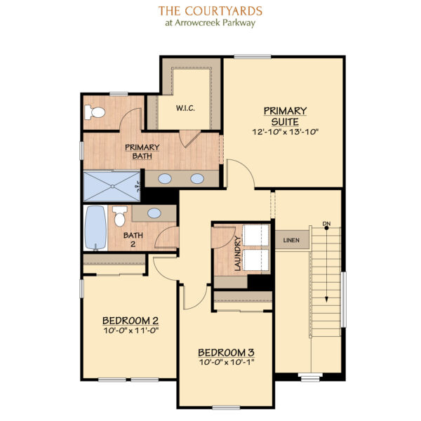 Illustrated floorplan of plan 1 second floor