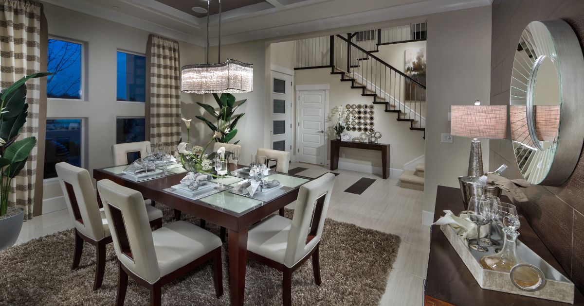 Residence three dining area at The Lake at Crowne Point II.