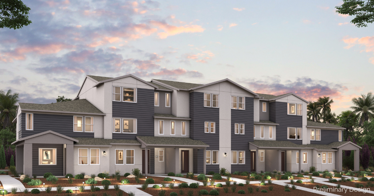 The Drift at Riverfront in Petaluma, preliminary townhome rendering