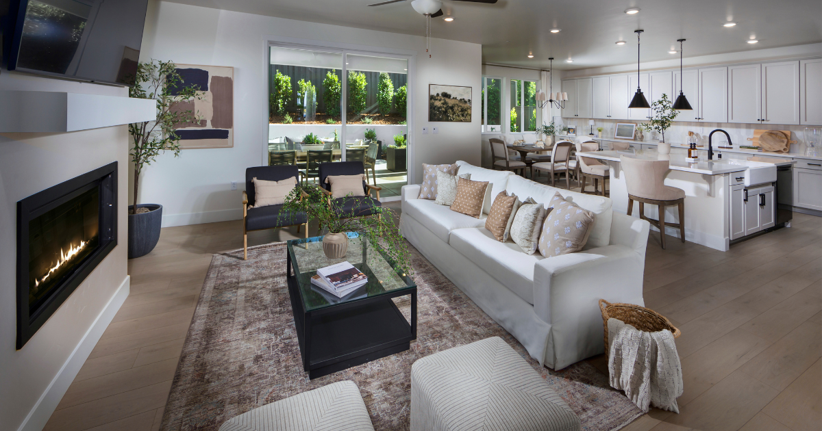 Morgan Place Roseville new construction home open concept living room