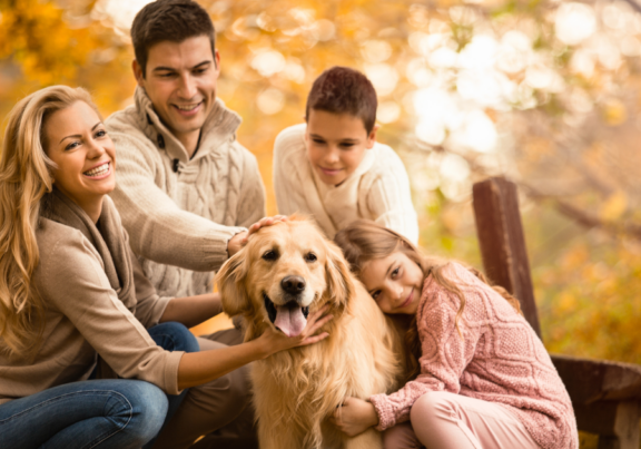 Family with dog at Morgan Place